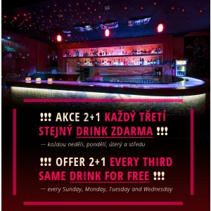 Special offer 2+1: Every third drink for FREE